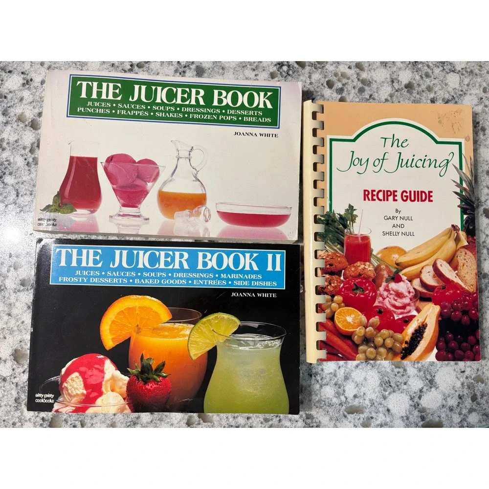 Lot of 3 The Juicer Book II The Joy of Juicing‎ Recipe Guide Cookbooks